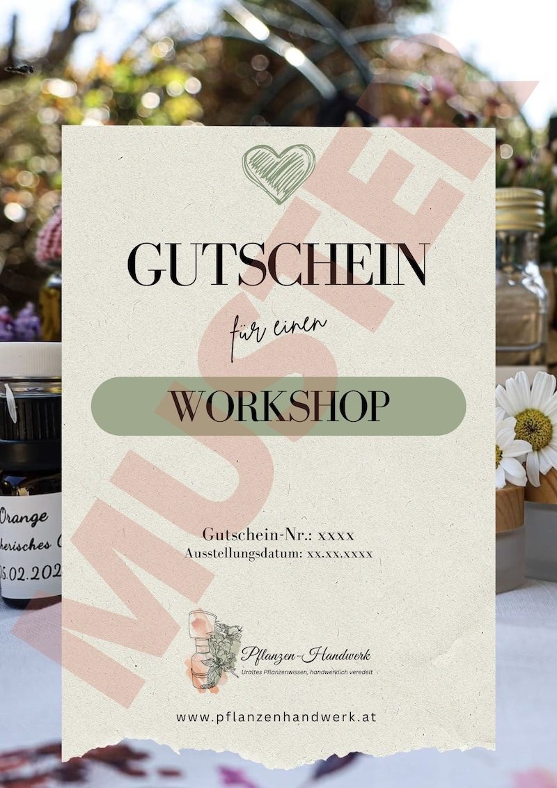 Mustergutschein für einen Kräuterkurs bei Pflanzen-Handwerk